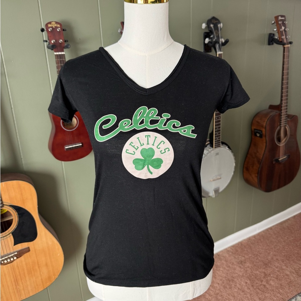 Boston Celtics Basketball Fitted Ladies V-Neck Shirt